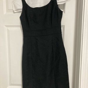 Ann Taylor black tweed sheath dress.